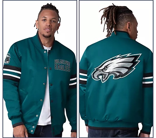 🔥Buy 2 for only $55🎁Buy 2 Get 2 Free🏈NFL Starter Satin Twill Snap Front Jacket