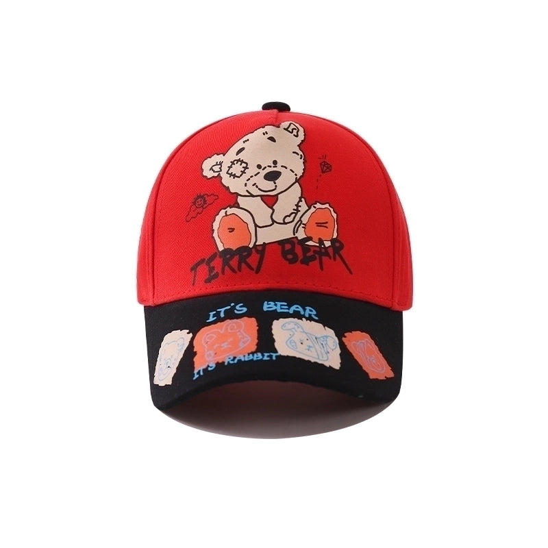 Children Unisex Casual Cute Letter Bear Baseball Cap