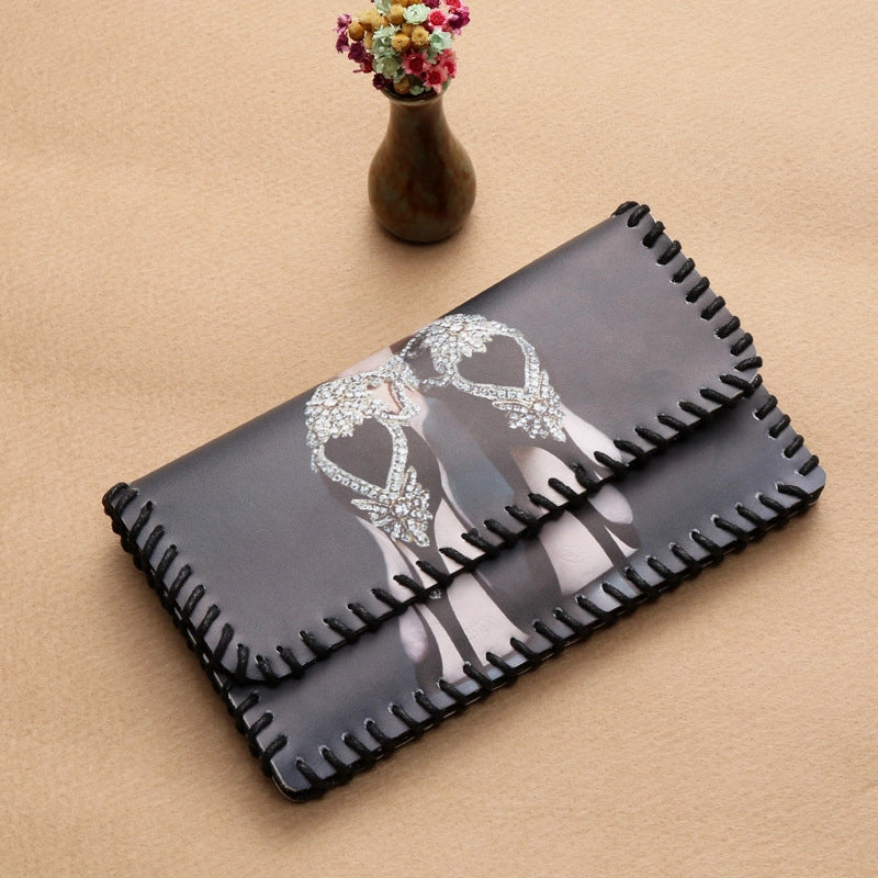 Women's Pu Leather Printing Animal Vintage Style Square Magnetic Buckle Phone Wallets