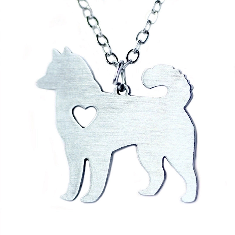 304 Stainless Steel Cute Slice Polishing Animal Dog Necklace Titanium Steel Necklace