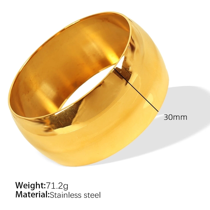 Exaggerated Minimalist Circle Round 304 Stainless Steel 18K Gold Plated Bangle In Bulk