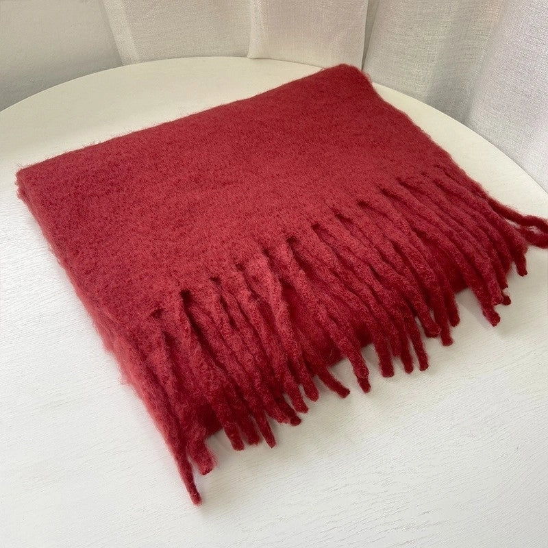 Women's Fashion Solid Color Polyester Winter Scarves