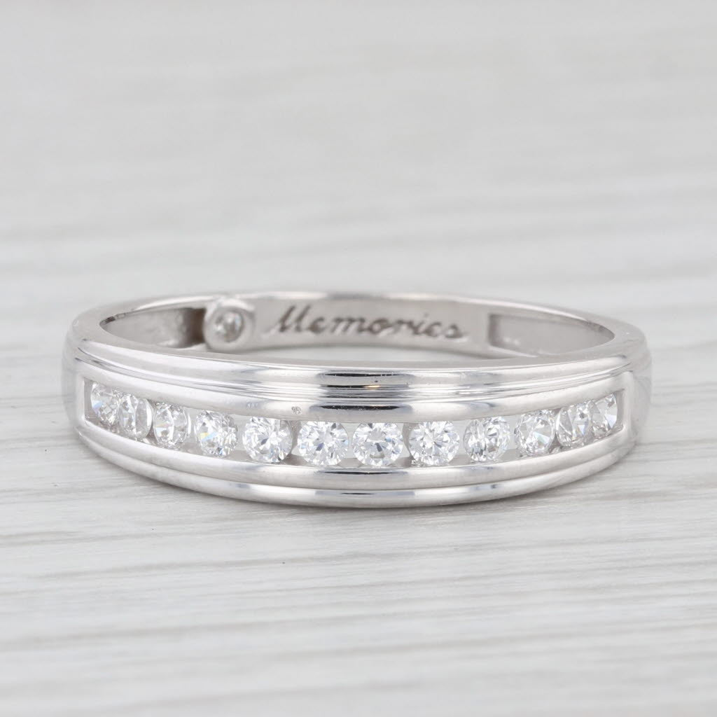 0.36ctw Cubic Zirconia Men's Wedding Band 14k White Gold Size 11 Ring
