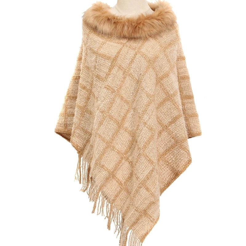 Women's Streetwear Plaid Polyester Tassel Shawl