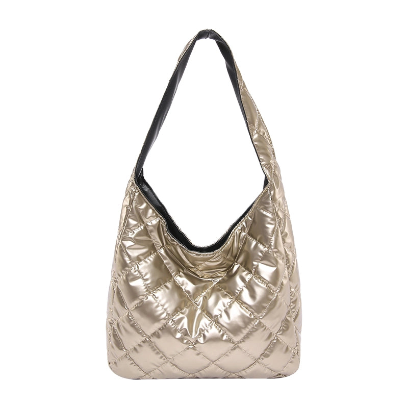 Women's Cotton Solid Color Lingge Streetwear Square Zipper Shoulder Bag