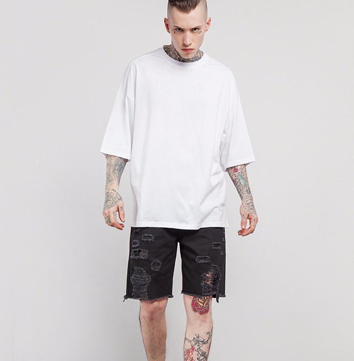Solid Drop Shoulder Oversized Tee