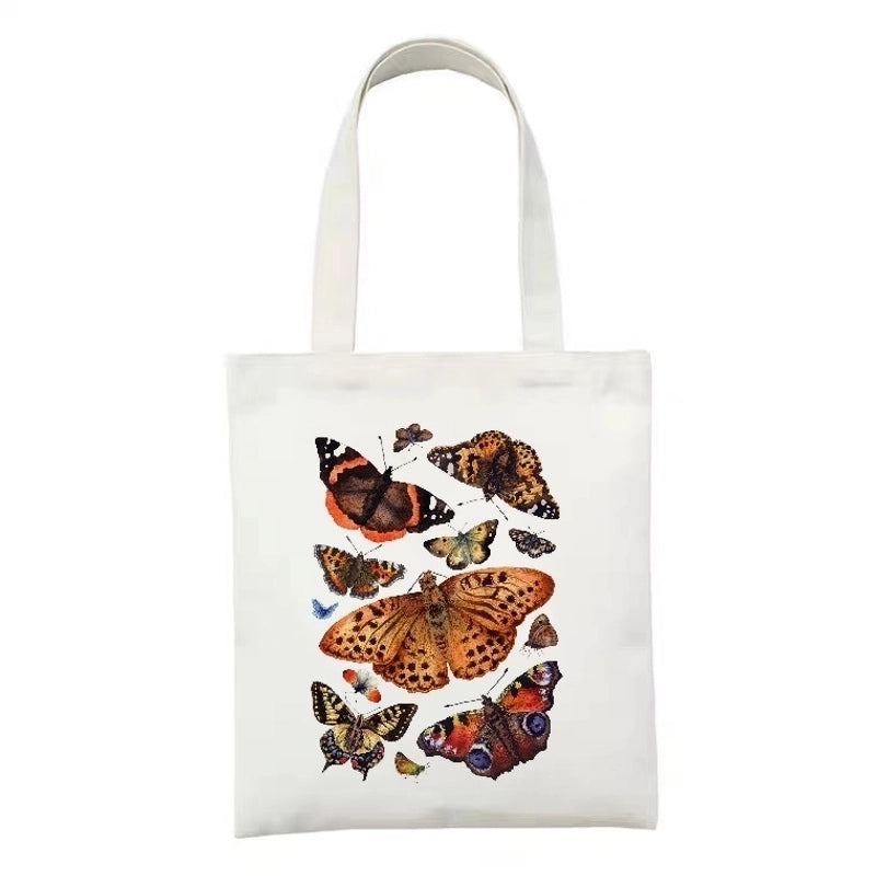 Women's Minimalist Artistic Animal Mushroom Butterfly Shopping Bags