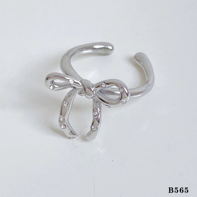 Casual Modern Style Heart Shape Bow Knot 316 Stainless Steel  Shell Diamond 16K Gold Plated White Gold Plated Gold Plated Inlay Stainless Steel Rings