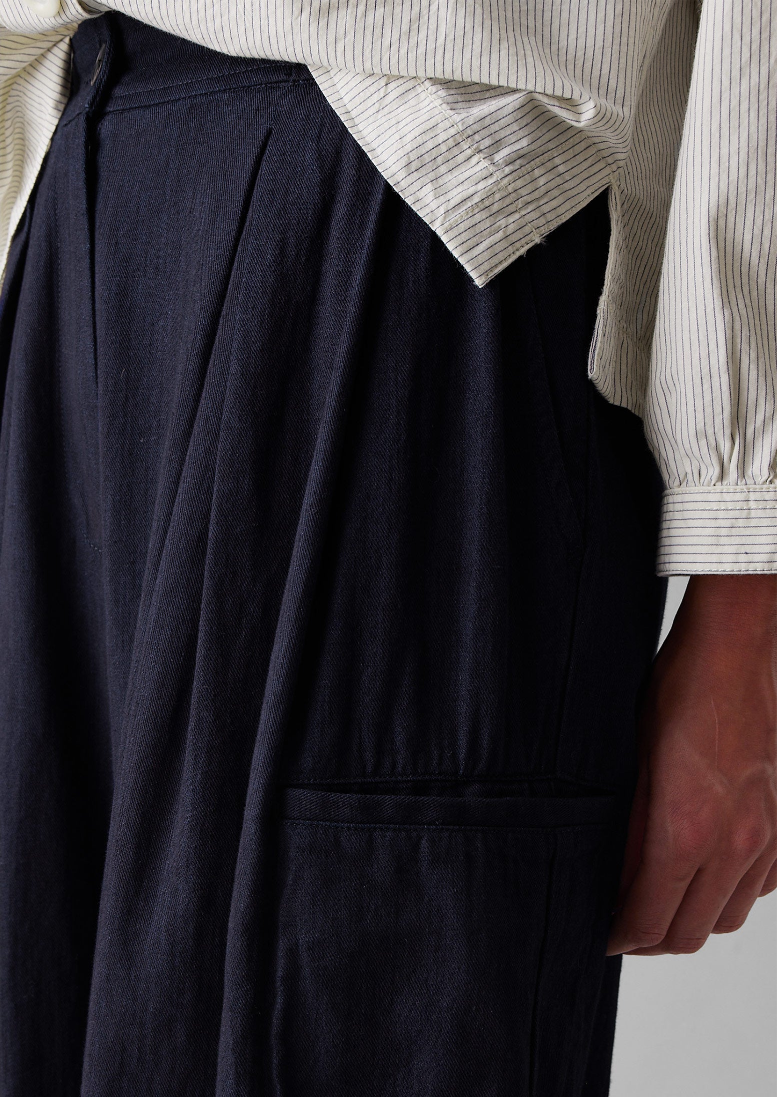 Indigo Twill Wide Leg Trousers | Indigo