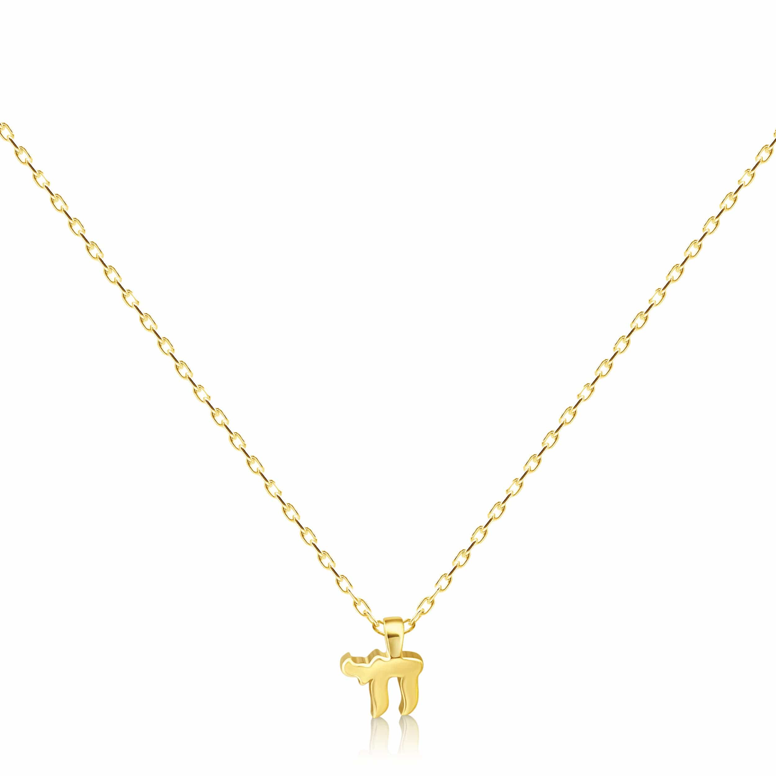 Mini Chai Necklace in 14k Yellow Gold