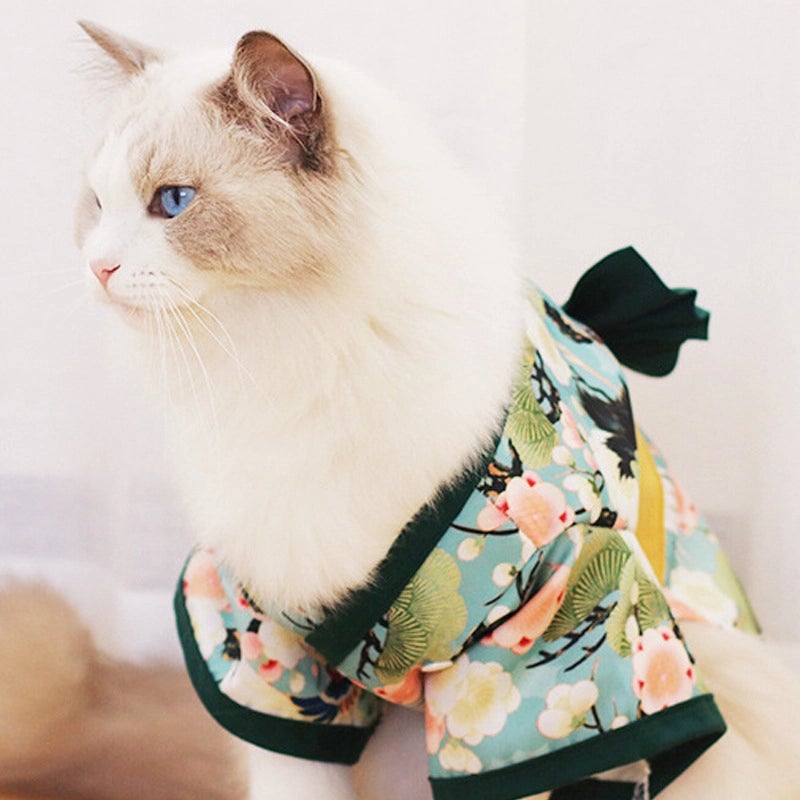 Pet Clothes For Cats Dogs Corgi Teddy Shiba Inu Small Size Trendy Flamingo Pattern Autumn/winter