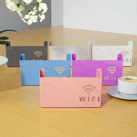 Wireless Wifi Router Shelf Wall-Mounted Cable Power Bracket Organizer