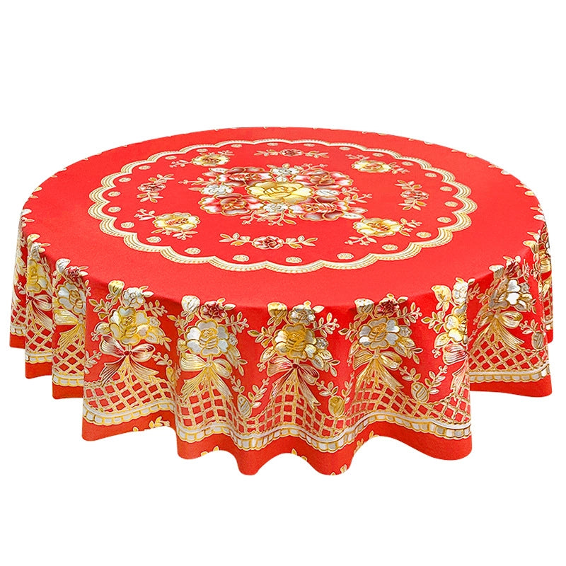Elegant Classic Style Geometric Flower PVC Tablecloths Artificial Decorations