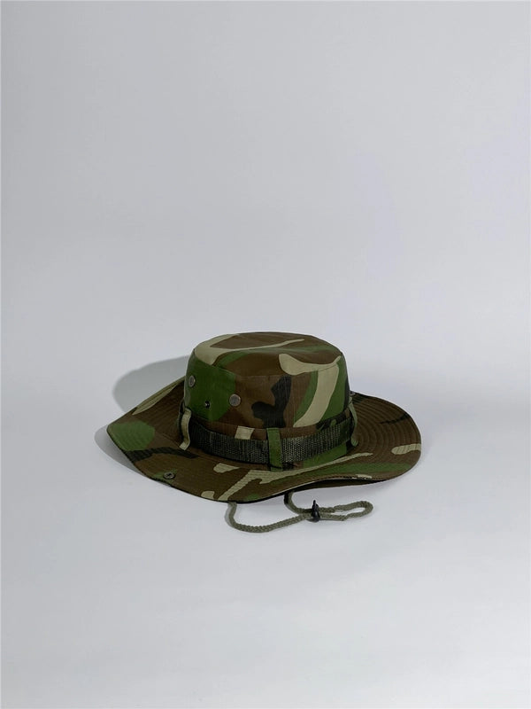 Unisex Tropical Solid Color Wide Eaves Bucket Hat
