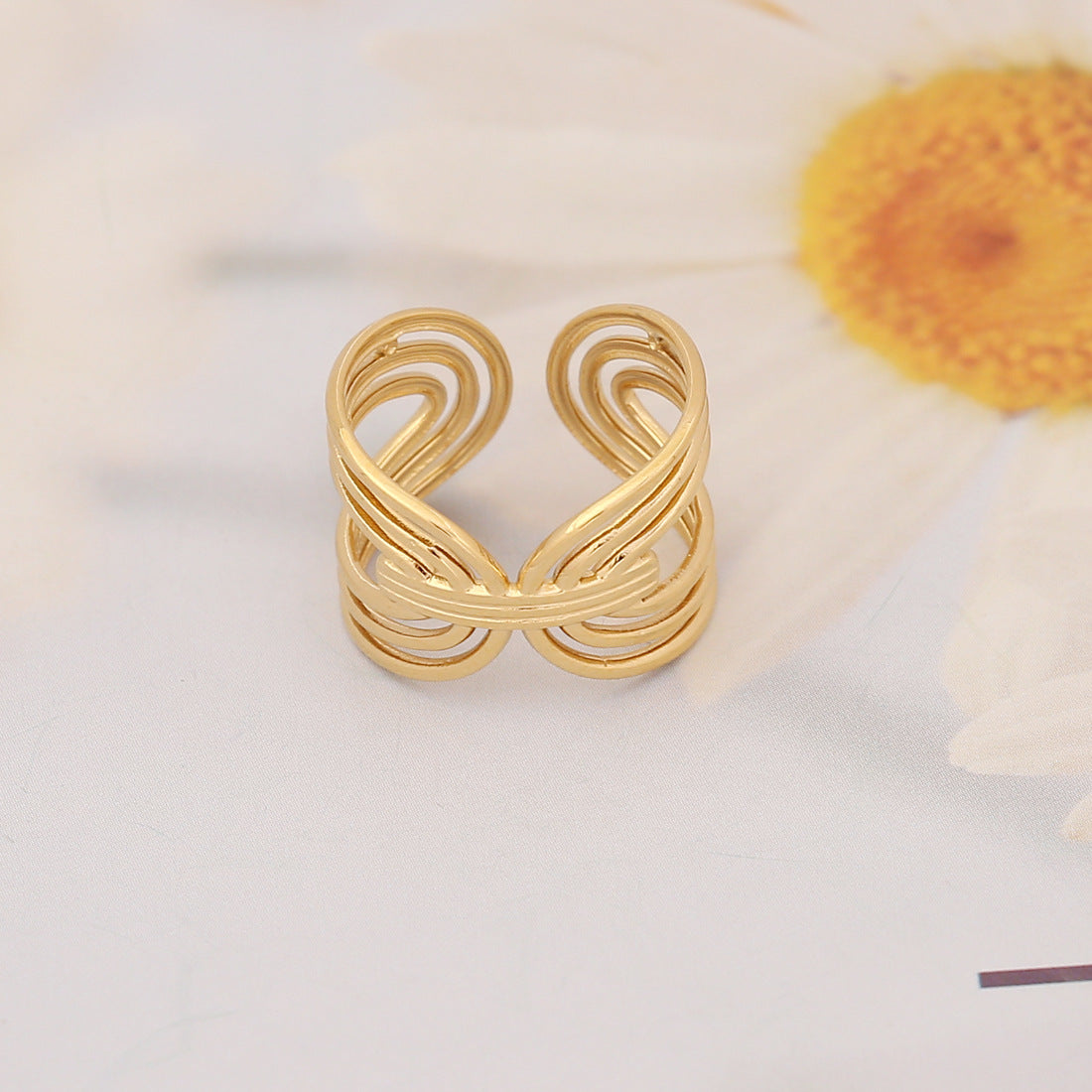 Women Heart Animal Metal Geometric Stainless Steel Rings