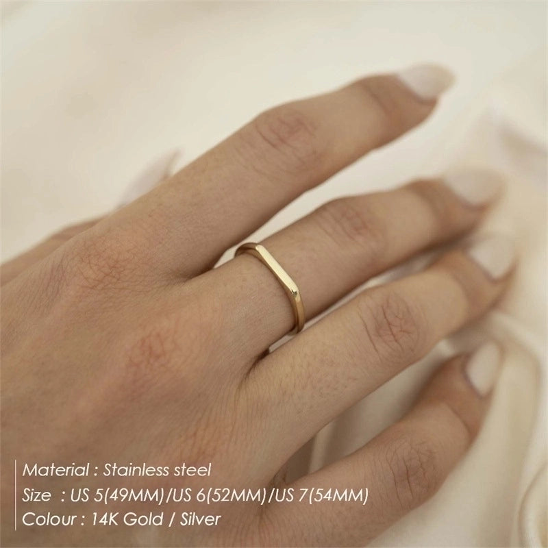 Minimalist Solid Color Stainless Steel Plating Rings 1 Piece