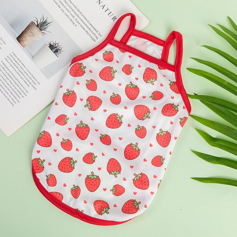 Cute Sweet Polyester Cartoon Fruit Pet Clothing