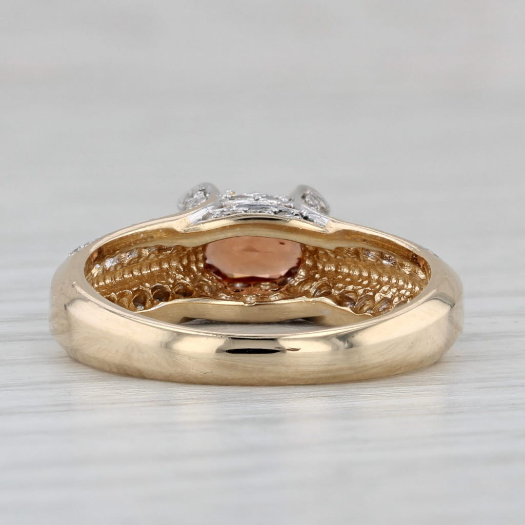 0.82ctw Spessartite Orange Garnet Diamond Ring 14k Yellow Gold Size 6