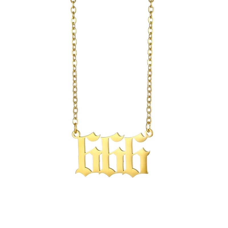 Minimalist Letter Stainless Steel Plating 18k Gold Plated Pendant Necklace