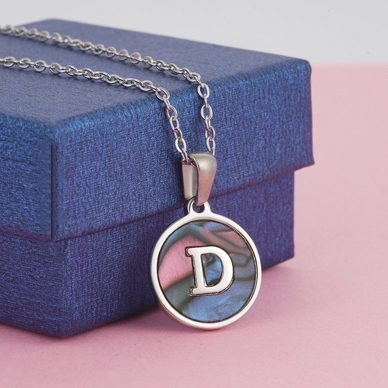 Fashion Round Letter Stainless Steel Necklace Patchwork Stainless Steel Necklaces