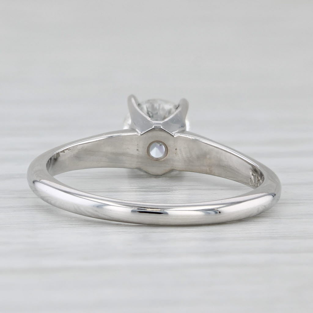 0.64ct Round Solitaire Diamond Engagement Ring 14k White Gold Size 6.75