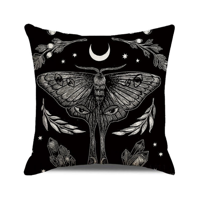 Halloween Retro Punk Palm Skull Cotton Pillow Cases Couch & Sofa Decor