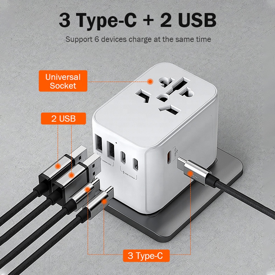 5.6A 28w worldwide universal travel adapter charger multi plug socket travel adaptor