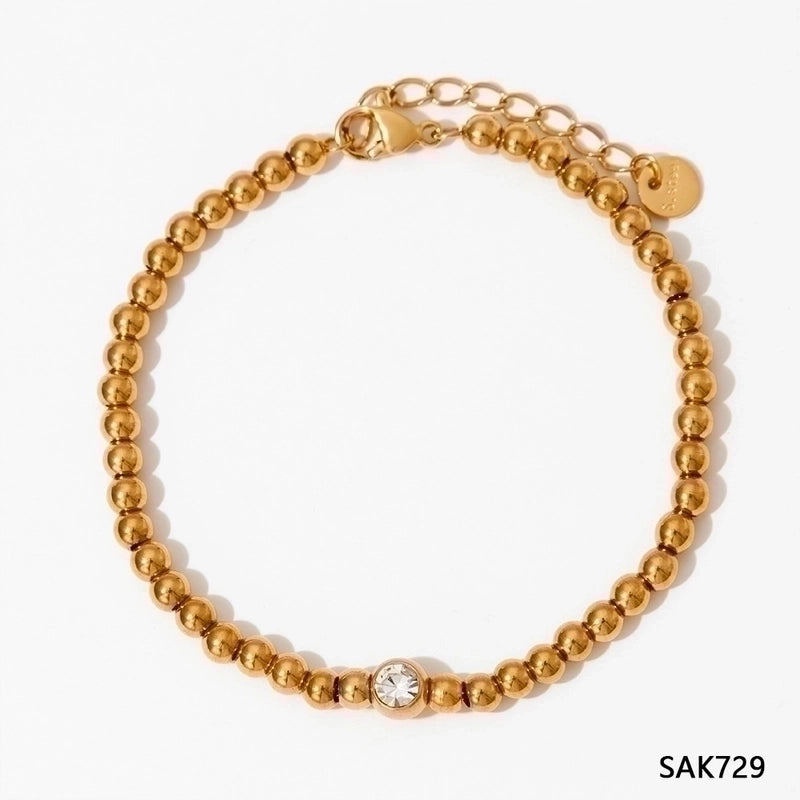3 Pieces Casual Minimalist Geometric 304 Stainless Steel 16K Gold Plated White Gold Plated Gold Plated Bracelets In Bulk