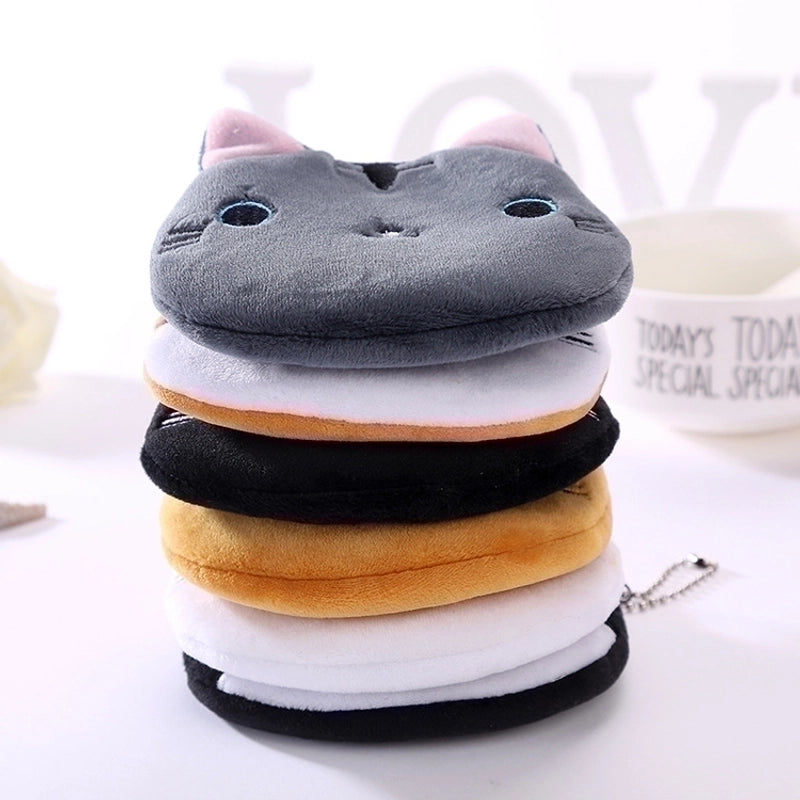 Women's Cat Plush Zipper Coin Purses