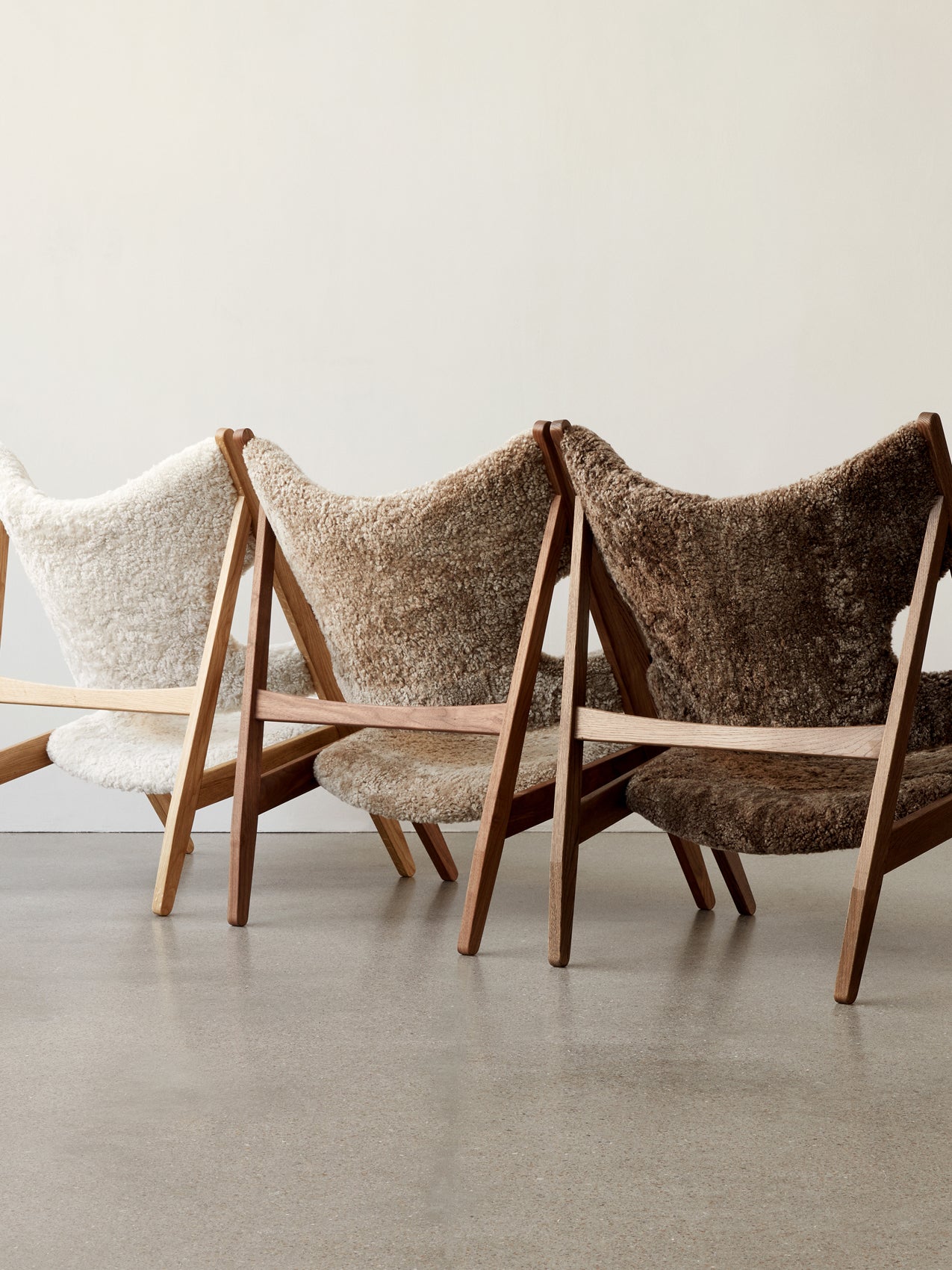 Knitting Chair. Sheepskin