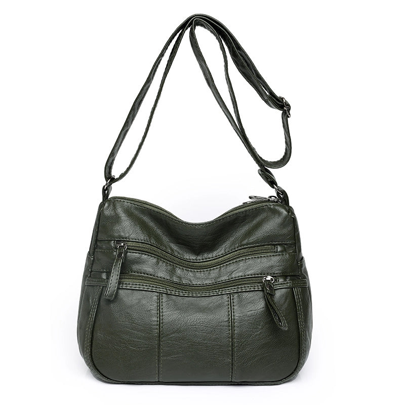 Women's Pu Leather Solid Color Vintage Style Classic Style Square Zipper Shoulder Bag Crossbody Bag
