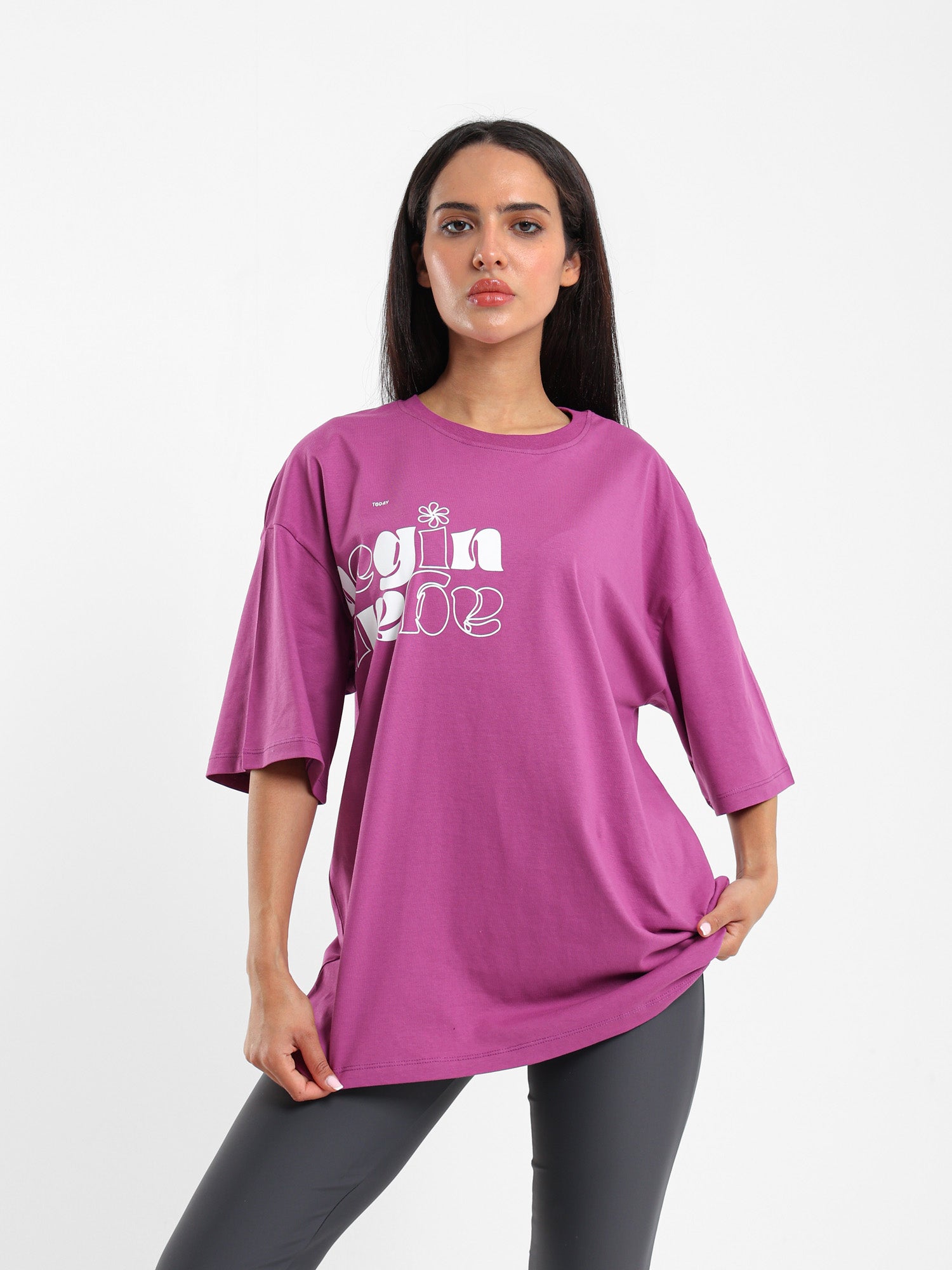 Begin Again Printed Oversized Tee