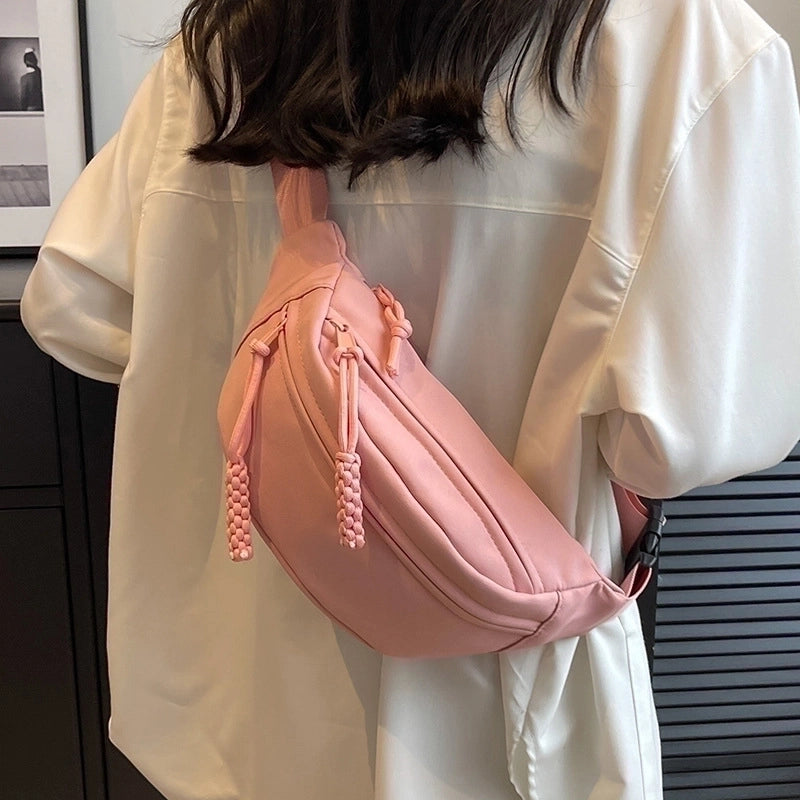 Women's Basic Solid Color Canvas Waist Bags