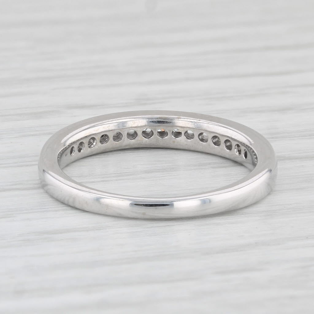 0.12ctw Diamond Women's Wedding Band 14k White Gold Size 5.5 Stackable Ring