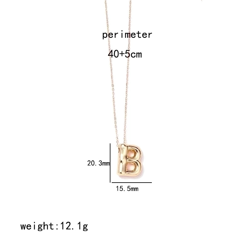 IG Style Minimalist Letter Stainless Steel Copper Polishing Plating Pendant Necklace