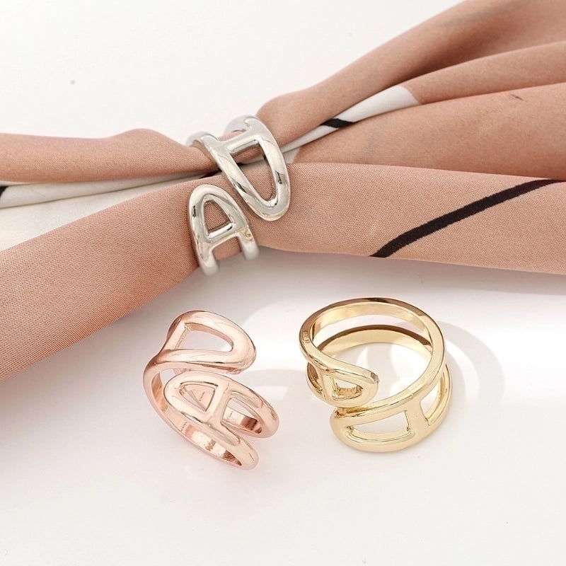 Women's Commute  Solid Color Alloy Hollow Out Scarf Ring