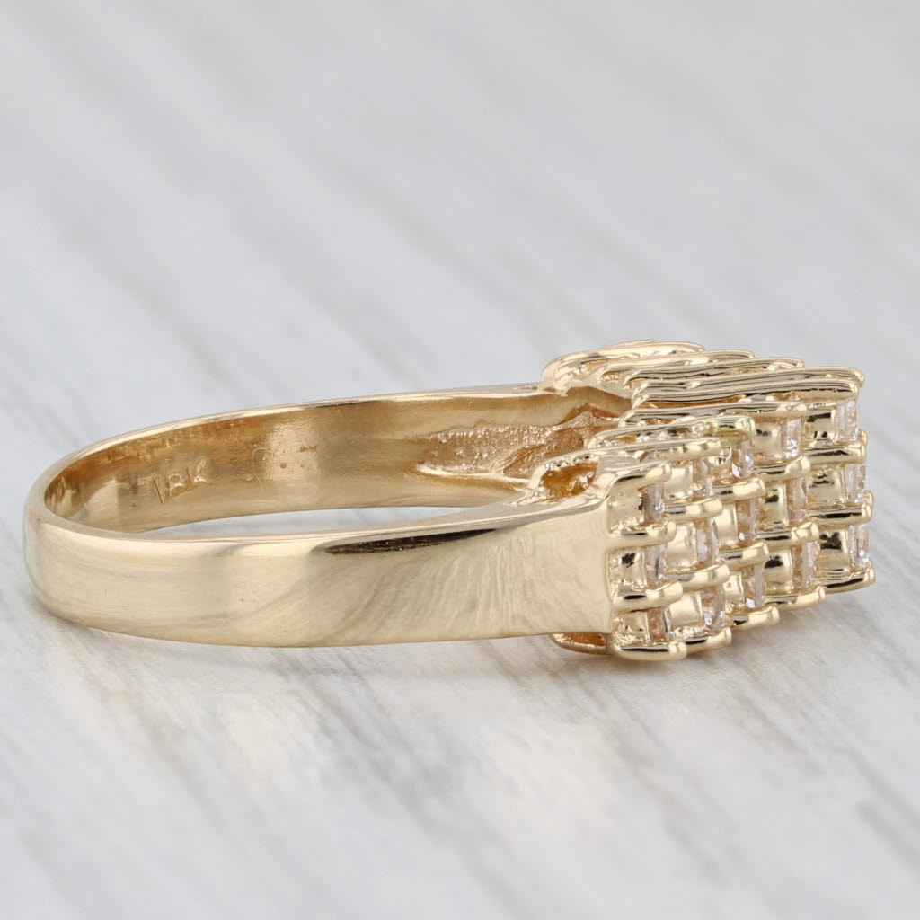 0.80ctw Tiered Diamond Ring 18k Yellow Gold Size 6.75 Stackable