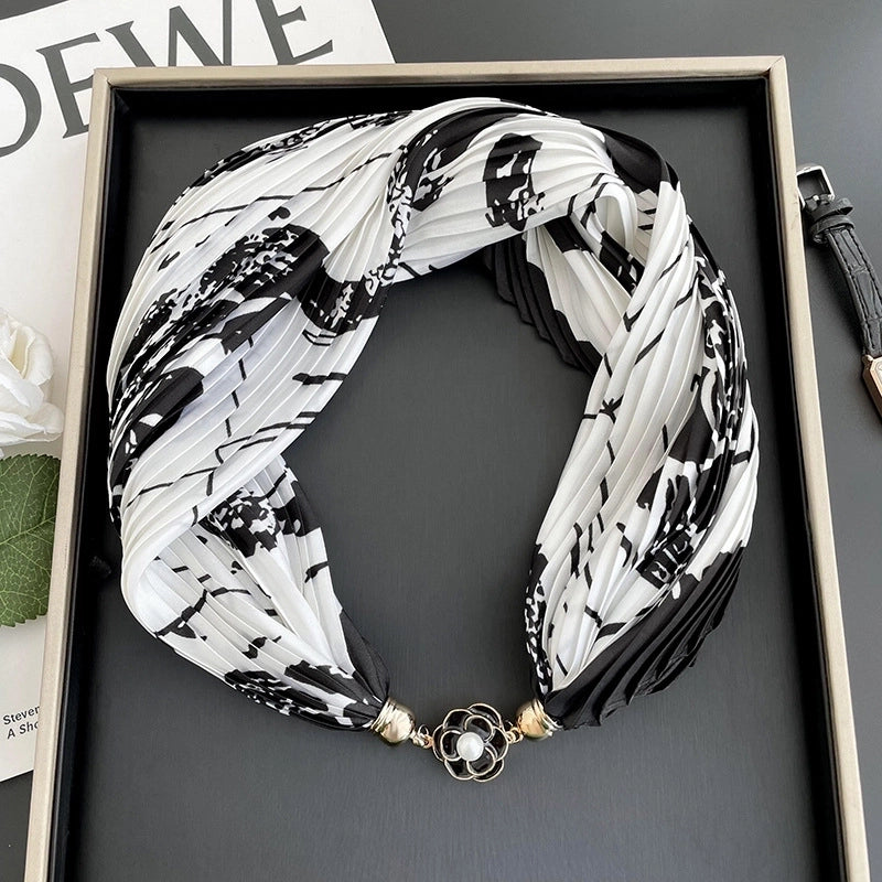 Women's Cute Sweet Minimalist Color Block Polyester Printing Silk Scarf