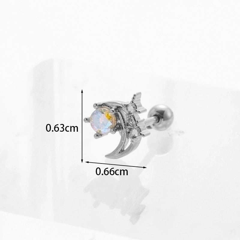 Ear Cartilage Rings & Studs Geometric Copper Plating Artificial Gemstones