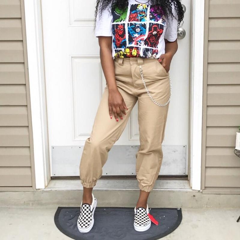 High Waisted Cargo Trousers