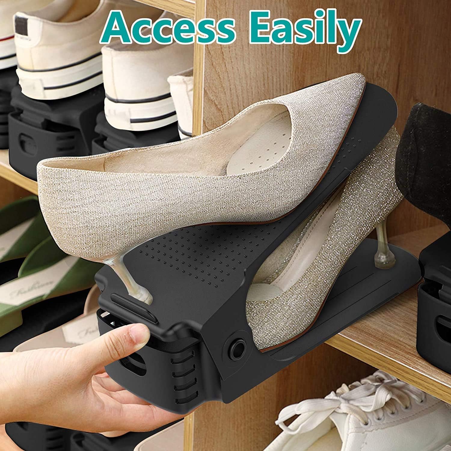 (Pack Of 2) Double Deck Shoe Rack - A Space Saving Storage Solution