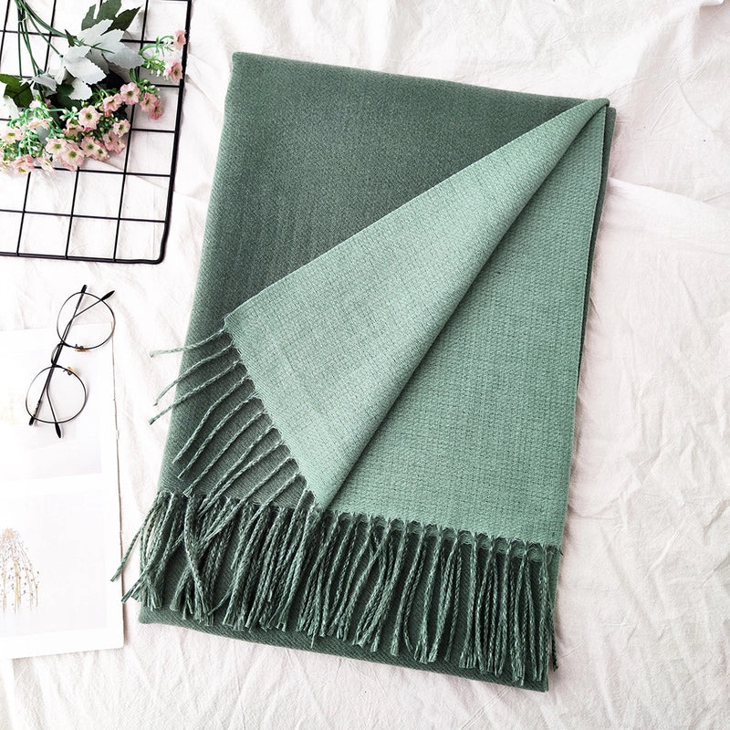Unisex Sweet Minimalist Solid Color Imitation Cashmere Polyester Scarf