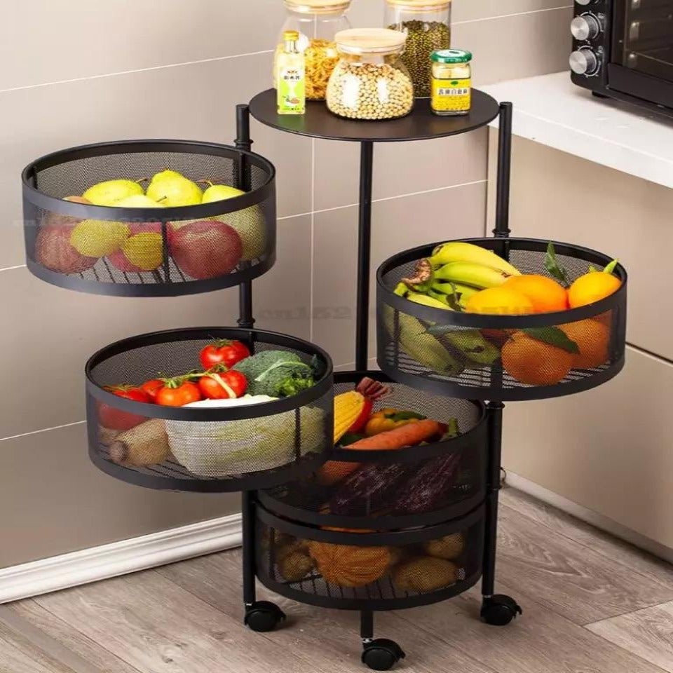 Kitchen Vegetable Basket Rotating Organizer