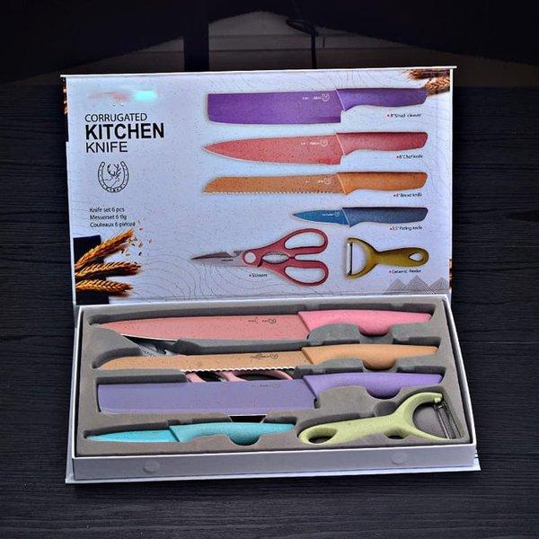 Italian Coated Stainless Steel(4296) - 6 PCs Knife Set