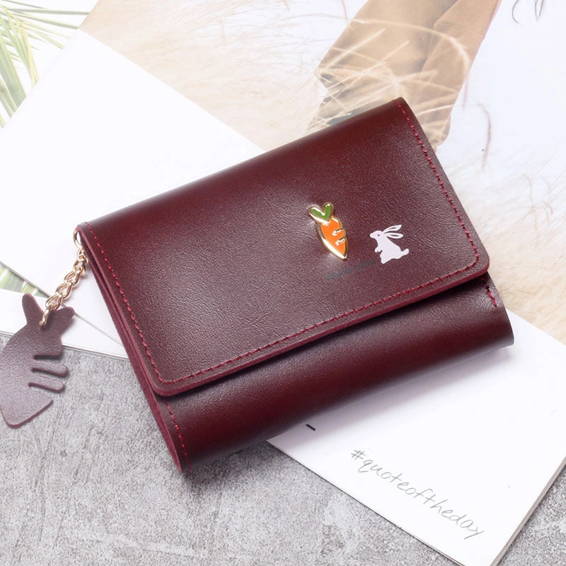 Women's Rabbit Carrot Pu Leather Open Wallets