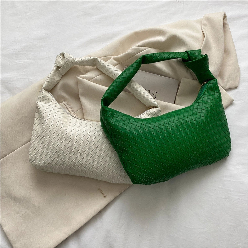 Retro Simple Women's Spring And Summer New Fashion Casual Crossbody Bag Woven Bag Shoulder Underarm Small Square Bag