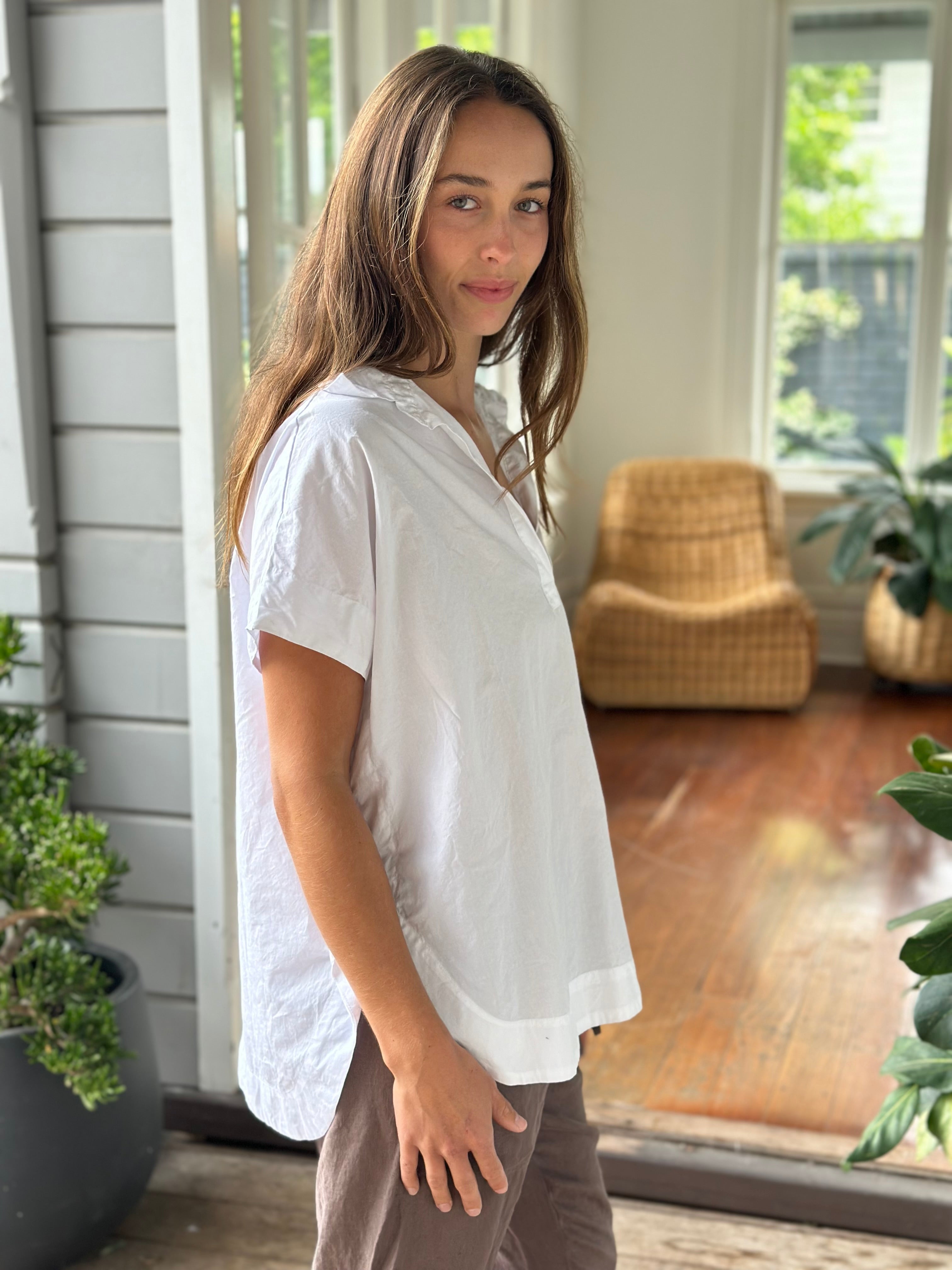 tara top - white cotton