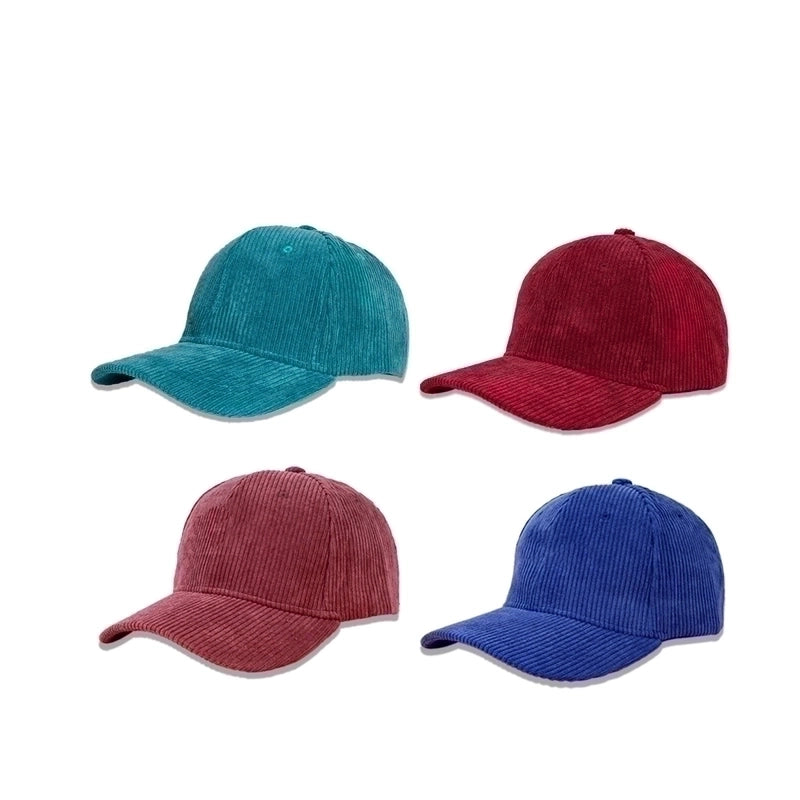 Simple Khaki Hat Korean Fashion Warm Wide-brim Shade Corduroy Baseball Cap