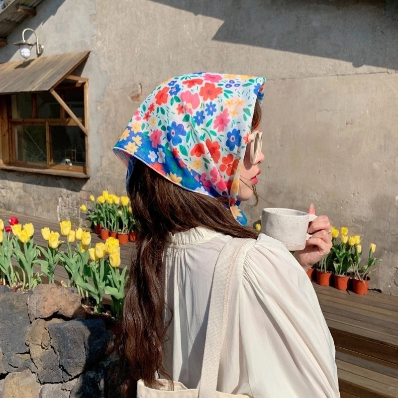 Women's Sweet Pastoral Flower Polyester Printing Bandanas