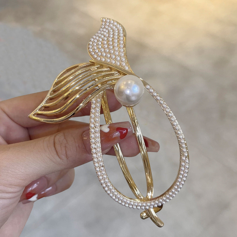 Rhinestone Fish Tail & Pearl Decor Hair Clip50% OFF